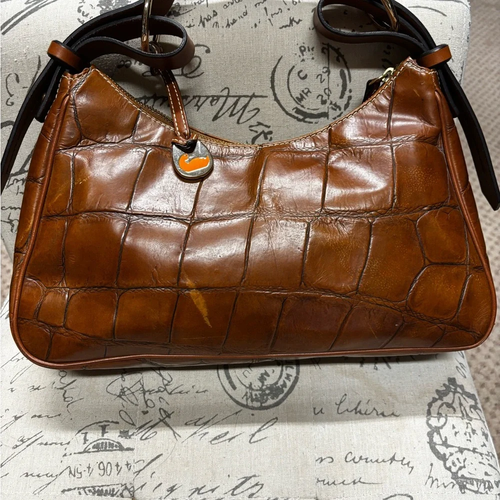 Dooney & Bourke Brown Leather Shoulder Bag - Picture 5 of 6